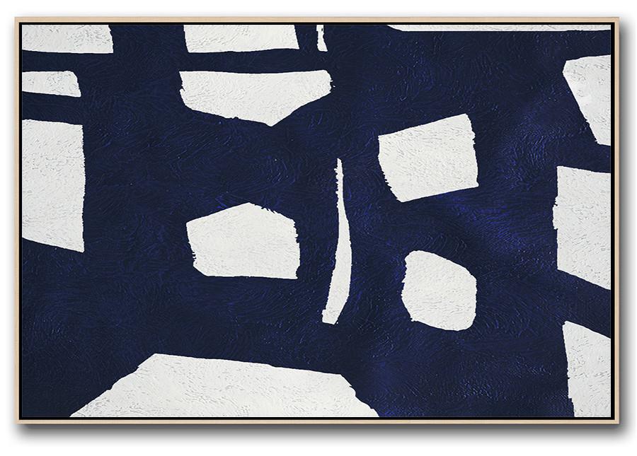 Horizontal Navy Minimalist Art #NV57C - Click Image to Close